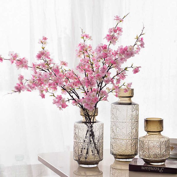 Fleurs séchées Fleur de cerisier longue branche rose décor de chambre fleurs artificielles décoration de chambre flores déco mariage mariage floral blanc