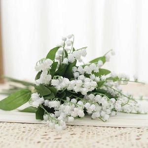 Fleurs séchées docidaci 6 fourche blanche fleurs artificielles fausse lettre en plastique belflower décoration de maison mur