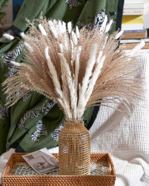 Fleurs séchées en herbe pour la maison, pompas naturels, décoration occidentale moderne pour chambre à coucher, Table de salle de bain, mariage, réception-cadeau pour bébé