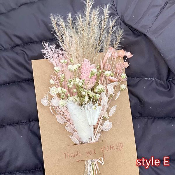 Mini Bouquet de fleurs séchées et d'herbe, ensemble de cartes de vœux, enveloppe, Invitations de mariage, carte cadeau de remerciement, décoration de maison