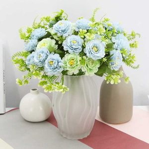 Fleurs séchées Hibiscus Bouquets maison salon Table à manger mariage hôtel décoration soie artificielle fausses plantes décor bon marché