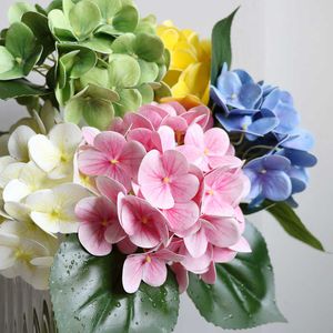 Fleurs séchées de haute qualité, Lot d'hortensias artificielles en soie bleue, grandes têtes de fausses fleurs, décoration murale pour la maison, Bouquet de mariage