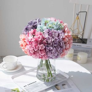 Gedroogde bloemen Macaron Zijden Hortensia's Vazen voor huisdecoratie Accessoires Huishoudelijke producten Kunstmatige bruiloftsbruidsboeket