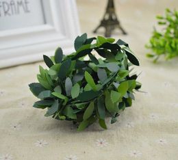 Fleurs séchées au mètre, fil de fer, feuille verte, vigne, couronnes décoratives de mariage, décoration de noël pour la maison, plantes artificielles bon marché