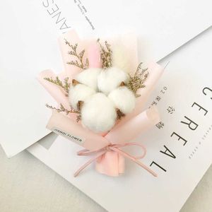 Mini fleurs séchées en coton naturel, Bouquet à main de lapin, herbe de mariage, accessoires de décoration de salle de noël, décoration de maison