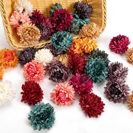 Fleurs séchées Nanairo 10pcs 6cm Soie Chrysanthème Fleur Artificielle Tête Pour La Maison De Mariage Décoration DIY Guirlande Artisanat Partie Faux 230711