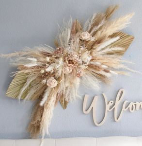 Fleurs séchées Pampas Grass Arch Arrangements Wall Home DecorNurseryBaby Shower Décorations FloralWedding Toile de fondBoho Decor 240309