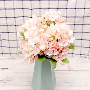Fleurs séchées Hortensia en soie violette artificielle de haute qualité, bouquet de mariée, fausse fleur, accessoires de décoration pour centre de table de mariage à domicile