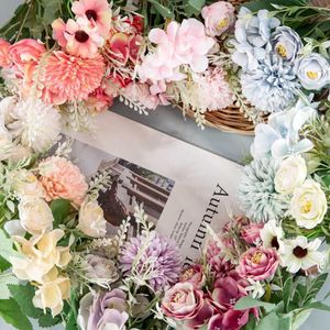 Fleurs séchées Roses en soie pissenlit artificielle fête de mariage pour la décoration de la maison décor de noël cadeaux floraux accessoires Photo