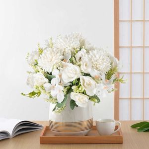 Fleurs séchées Roses en soie hortensia artificielles moins chères pour fête de mariage, accessoires de décoration pour la maison, guirlande de noël pour Scrapbook