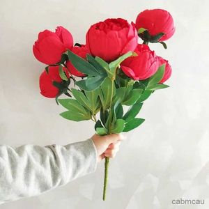 Gedroogde bloemen Simulatie 10 Core-Spun Peony Bouquets voor huis woonkamer eettafel bruiloft decoratie nep kunstmatige bloemen hoge kwaliteit