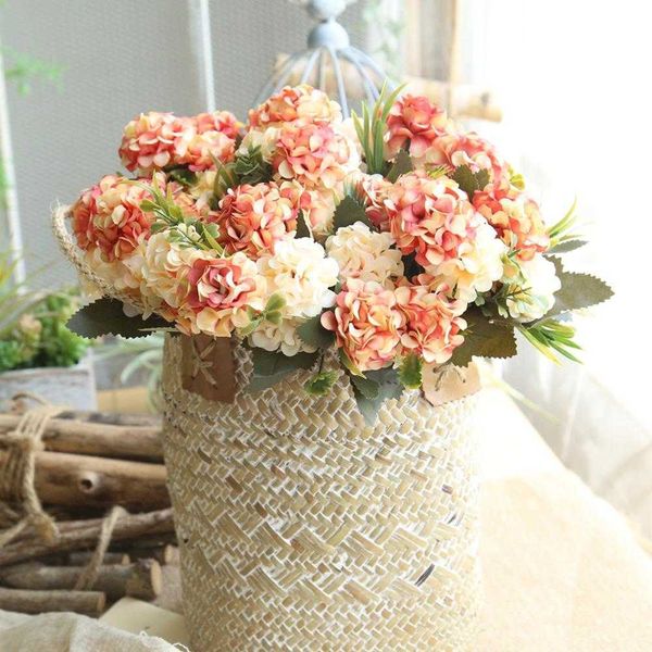 Fleurs séchées Simulation balle chrysanthemum petit bouquet bricolage de mariage bouquet de mariée à la maison décoration de table de table fausse cadeau d'anniversaire fleur cadeau