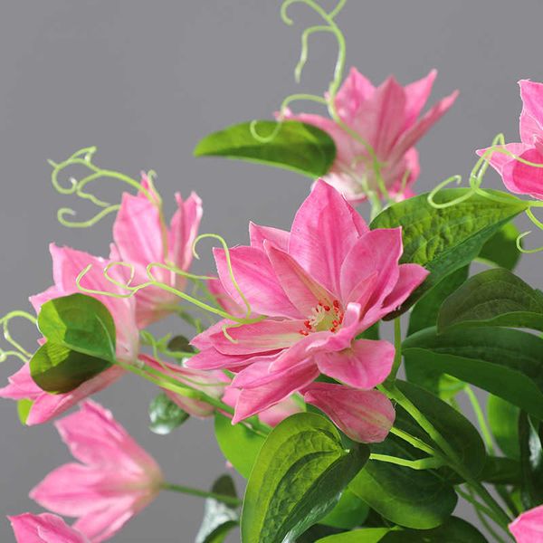 Simulación de flores secas, Clematis hidratante para el hogar, sala de estar, mesa de comedor, decoración de boda, plantas artificiales falsas