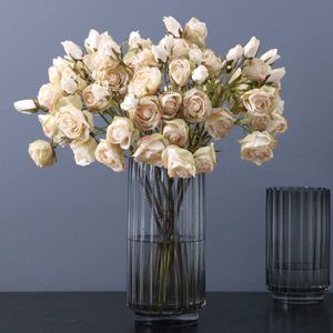 Fleurs séchées Simulation Rétro Roses Maison Salon Table À Manger Décoration De Mariage Faux Artificiel Haute Qualité Automne Décor Violet