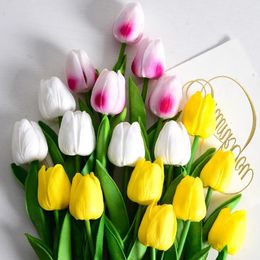 Fleurs séchées Valentines Fleurs artificielles Bouquet de tulipes 10 / 5Pcs pour la cérémonie de mariage Décor Home Garden Photography props 231013
