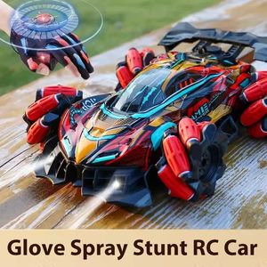 Drift RC Auto Met Led-verlichting Muziek 2.4G Handschoen Gebaar Radio Afstandsbediening Spray Stunt Auto 4WD Elektrisch Kinderen speelgoed 240312