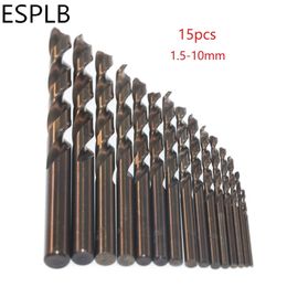 Boren 15 stks 1.5-10mm M35 Kobalt HSS Co Hoge Staal Boren Set Metaal Hout Werken rechte Schacht Twist Boor Power Tools 230606