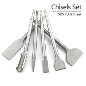 Drill Bits 250mm Chisel Set SDS Plus Shank Electric Hammer Bit Point Groove Flat Masonry Tools for Concrete Brick Wall Rock 231122