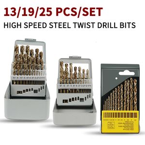 Boren HSS Twist Bit Set M35 6542 4341 4241 Composiet Voor lron Koper Aluminium Hout Kunststof 13 19 25 stuks Gereedschap 230824