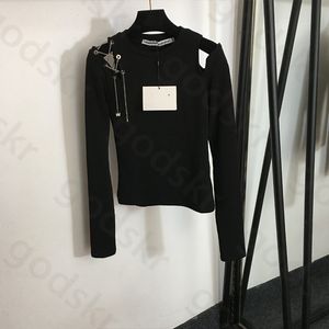 Drill Chain Sweatshirt Dames Borduurbrief Shirt met lange mouwen Designer Klassieke ronde hals dunne trui