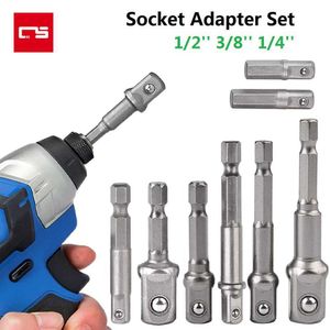 Adaptateur de douille de perceuse, embouts d'extension d'impact 1/4 ''3/8'' 1/2 '', Kit d'outils à tige hexagonale à tête carrée