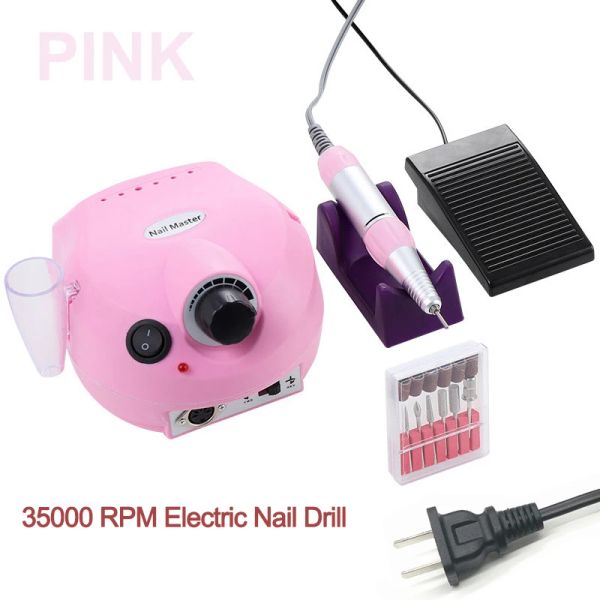 Perceuses 1 / Set Electric Nail Drill Pro Nail Polissing Polissing Electric Manucure Machine For Manucure Pedicure Nail Art Tool Drill 35000rpm