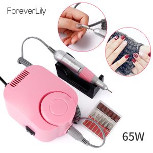 Drills 65W 35000rpm elektrische nagelboormanicure machine ingesteld voor nagel pedicuremachine vingernagel boorapparatuur manicure gereedschap roze