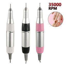 Perceuses Machine à forte à ongles électriques 35000 tr / min en acier inoxydable 202 Handle de manucure électrique accessoire accessoire outil d'art de nail