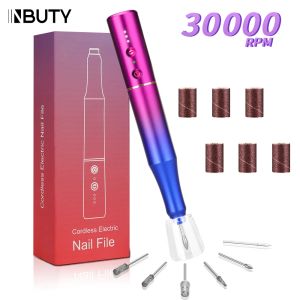 Perceaux Inbuty Electric Nail Drill Machine 30000rpm Pandeur à ongles pour ongles en gel acrylique Portable Pédicure Pédicure Forme de forme outils