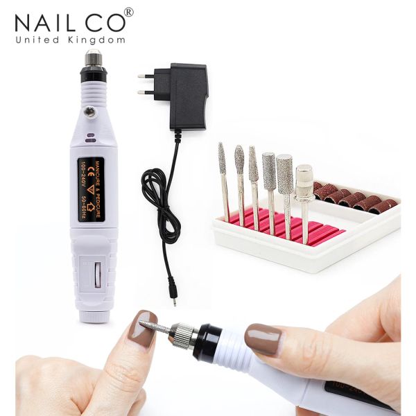 Perceaux Nailco Polishing Tools Force Fore Drift File Portable Professional 20000rpm Electric Nail Drill Machine Set pédicure