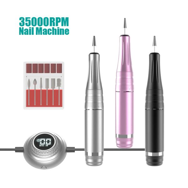 Perceuses nouvelles 35000 tr / min à ongles Drill Machine à ongles électriques Sander à ongles USB Machine de mouture Machine à ongles Équipement de machine à ongles Lathe