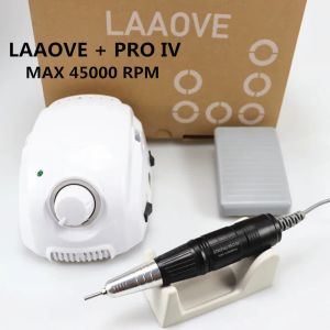 Drills Nieuwe LAAOVE LAAOVE+PRO HANDEL 45K elektrische nageloefening Sterk Sterk 210 Micro Motor Knijtermachine voor Nail Art Tools