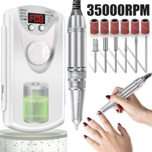 Drills oplaadbare nageloefenmachine met LCD -display elektrische nagelschuurmachine voor acrylnagels Gel Pools nagelsalonapparatuur