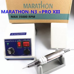 Perceuses Strong 210 Manucure Machine Marathon N3 65W Micromotor 35000rpm Pro XIII Pied à main électrique Formes d'ongle