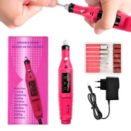 Drills Strong Pen Manicure Machine Electric Mini Nail File Foot Spraters Pedicure Tool Frees Cutter Nails Polisher Polisher Verwijderen Accessoires