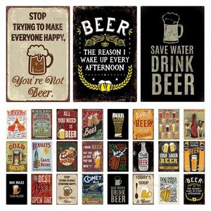 Boisson et bière de peinture en métal affiche affiche vintage plaque boisson alcool bière en étain panneau plaque décor mur pour bar club man grotte 30x20cm w03