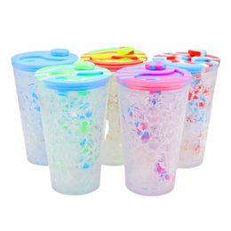 Drink Cup Glas Bong Hookah Water Pijp Siliconenolie Rigs met glazen kom 5 kleuren Voedingskwaliteit 157mmx68m Zomerstijl Mini -pijpen Recycler Shisha Bongs
