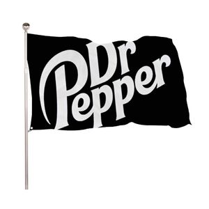 Bebida Dr Pepper Logo 3X5FT Banderas al aire libre 150x90cm Banners 100D Poliéster Alta calidad Color vivo con dos ojales de latón