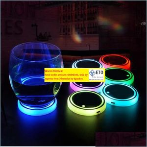 Bekerhouder 7 Kleuren Auto Led Bekerhouder Licht Matten Onderzetters Fles Sfeerverlichting Constellation Backlight Pads Dr Dhcarfuelfilter ZZ