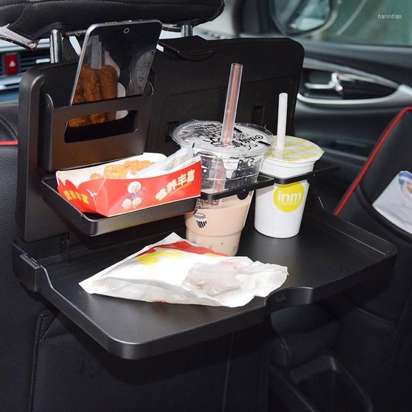 Poste de salle à manger Assiette de salle à manger de la voiture à arrière multifonctionnelle Boîte de rangement à la main arrière avec table Organisateur de pliage automobile Universal Cup Auto