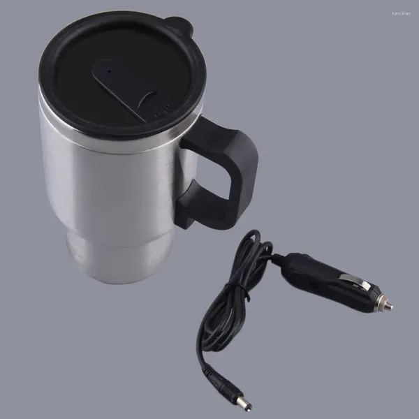 Porte-boissons voiture chauffage tasse Auto 12v bouilloire électrique voitures chauffage thermique tasses eau bouillante bouteille accessoires 500ML câble