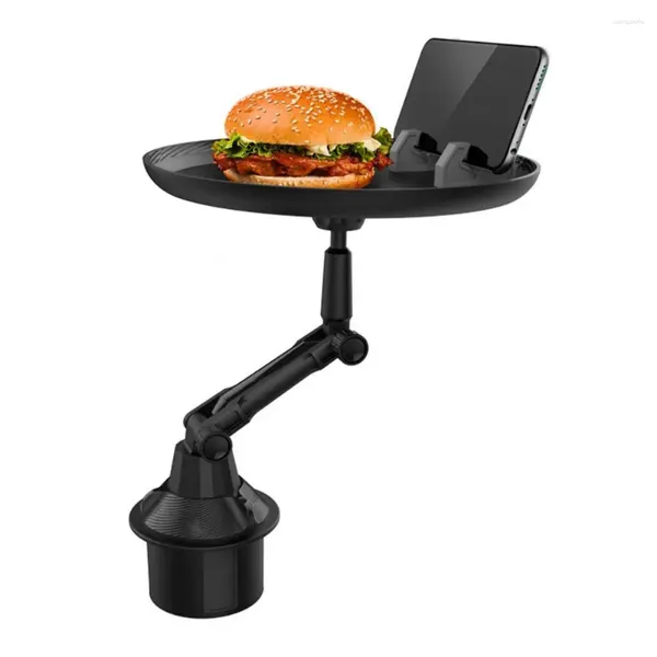 Porte-boissons plateau de voiture Table alimentaire réglable avec téléphone pour porte-gobelets Installation facile décor intérieur