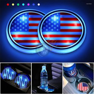 Drinkhouder LED Auto Cup Lights Coasters 7 kleuren Veranderen USB opladen Liminous flessmat interieur atmosfeer lamp Decoratie