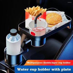 Drinkhouder Multifunctionele autocop met bevestigbare lade 360 ​​° Swivel verstelbare auto -voedseltafel voor houders expander