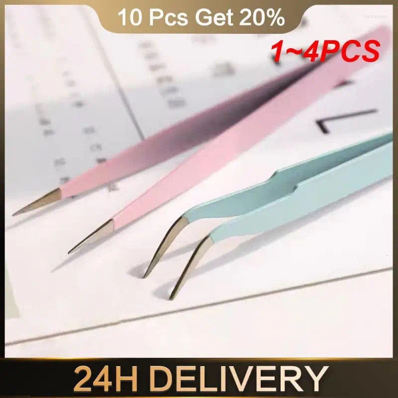 Drinking Straws 1-4PCS Multifunctional Plier Elbow/straight End With Silicone Cover Stainless Steel Clip Nail Art Tool Tweezer For Stickers