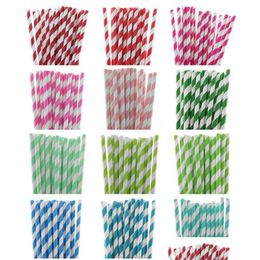 Pailles à boire 1000pcs / lot Colorf Boisson Papier Sts Strip 61 Couleurs Ecofriendly Drop Livraison Maison Jardin Cuisine Bar Bar Barware Dhvof