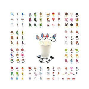 Pailles à Boire 100Pcs Personnalisé St Toppers Er Moules Bad Bunny Charmes Réutilisable Anti-éclaboussures Bouchon Anti-Poussière Décoratif 8Mm Tasse Pour W Homefavor Dhbol