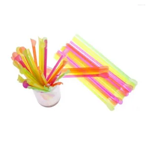 Paies de boire 100 pcs jetables à cuillère PP PP est sûre et non toxique pour les milkshakes smoothie à glace rasé Shake Balk-upose paille