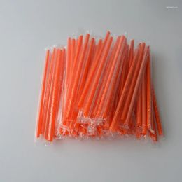 Paies de consommation 100pcs paille orange 185 mm de long des cocktails de fête de mariage accessoires de cuisine accessoires jetables en plastique