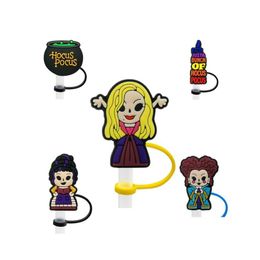 Drinken rietjes 10 stks/set hocus pocus st toppers er mallen sile charmes voor tuimelaars herbruikbare splashbestendige stofplug decorativ huishoudelijke huisgunst dhdhr